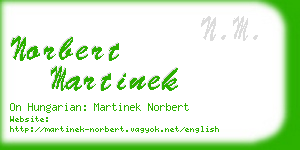 norbert martinek business card